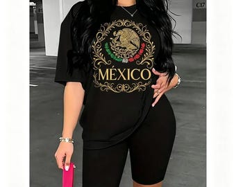 México Shirt, Patriotic Eagle Crest Tee, Mexican Flag Colors Hoodie, Retro Americana Sweatshirt, USA Gift