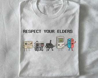 Respect Your Elders Gaming PNG, Retro Console Digital Download, Gamer Gift