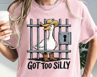 Got Too Silly Goose Cowboy Sublimation PNG, Funny Jail Mug Wrap, Digital Download