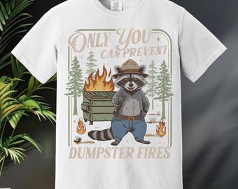 Only You Can Prevent Dumpster Fires PNG, Funny Raccoon Sublimation, Instant Download