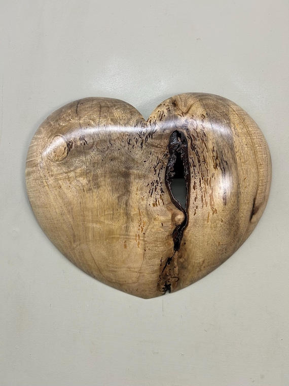 Wood heart Valentines Day gift present