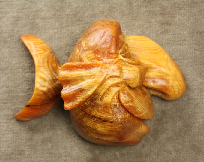 Wood Carving Whimsical Fish Art Mothers Day Gift, Rustic Log Cabin ...