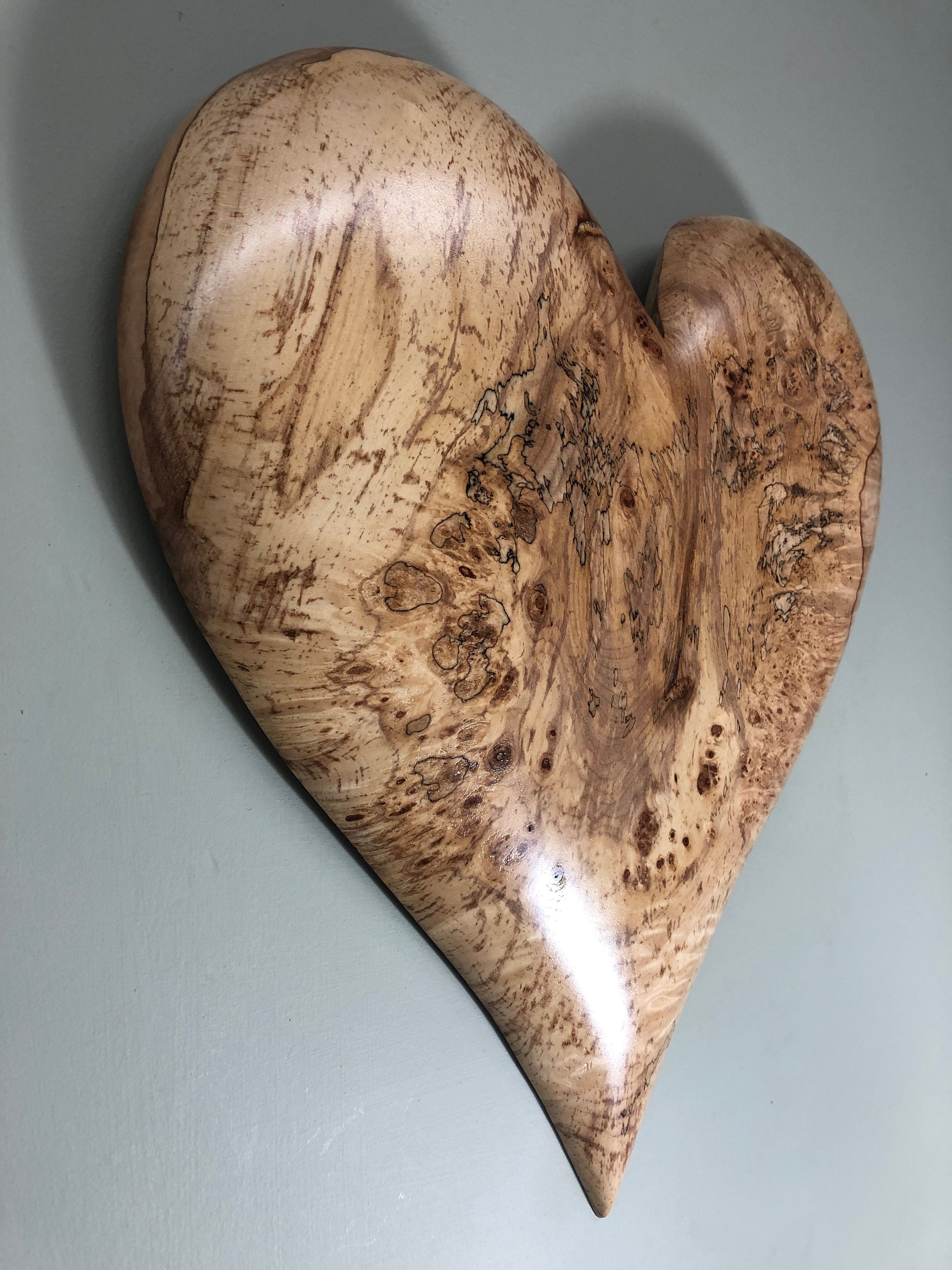 Valentine personalized wooden heart wood carving gift present