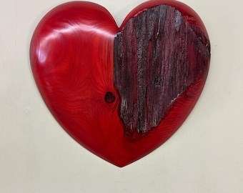 Wood heart wall hanging by the tree wizard