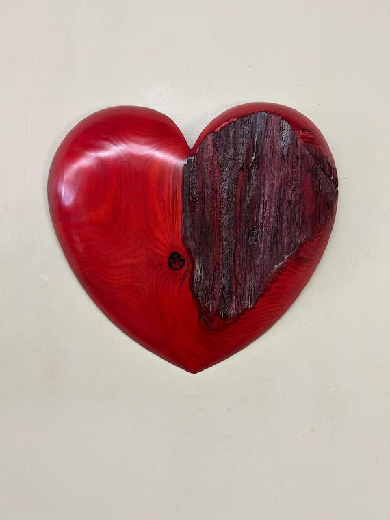 Wood heart wall hanging by the tree wizard