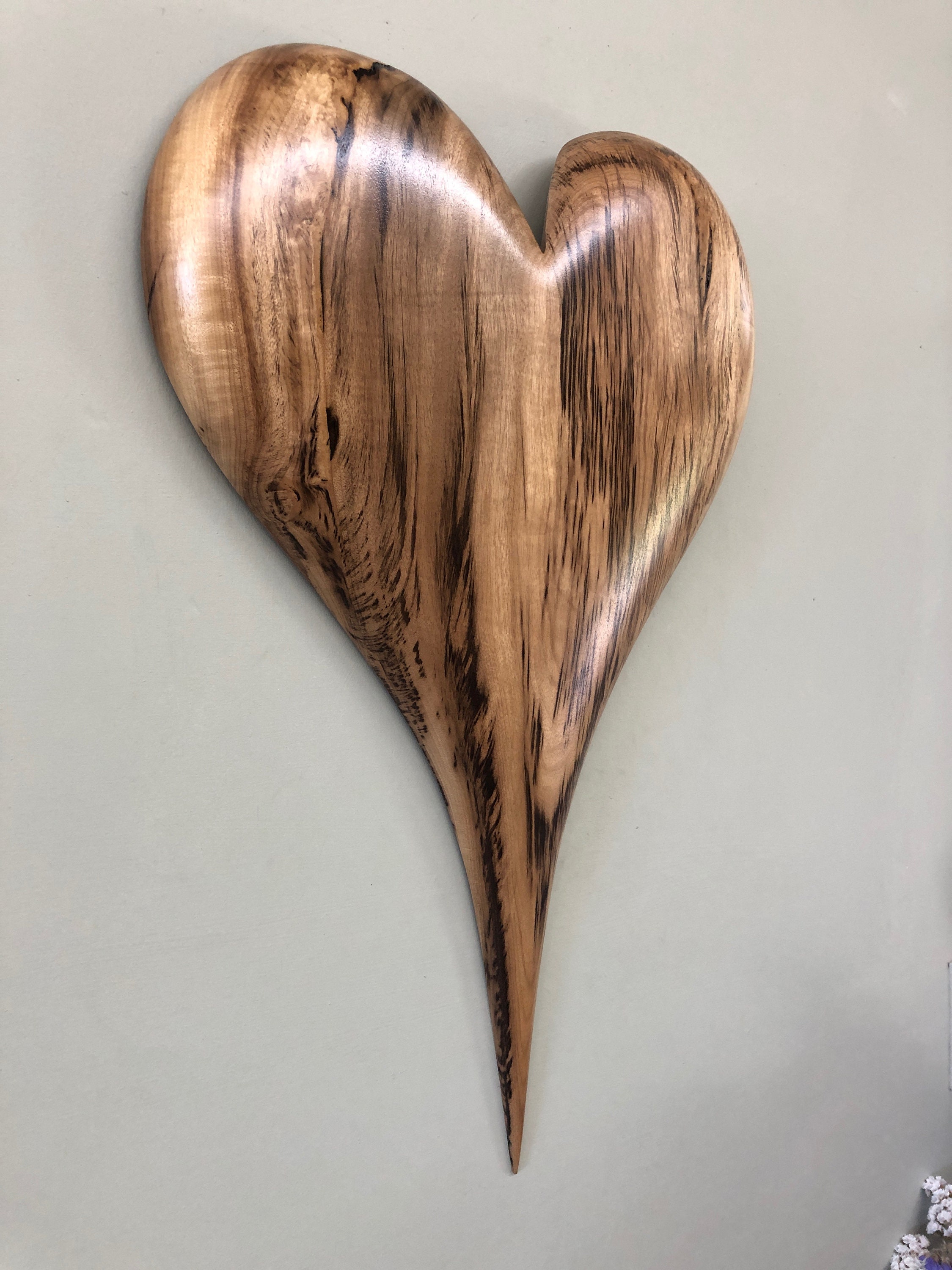 Myrtle wood wall heart wall hanging 50th Anniversary gift present