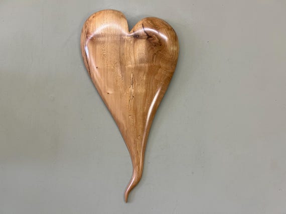 Myrtle wood handmade wall heart / Birthday present idea