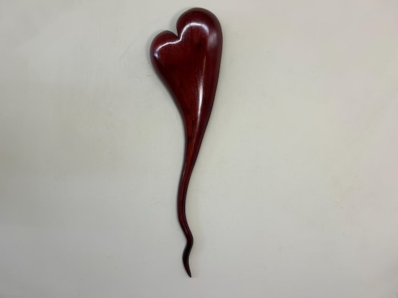 Red wall wood heart art wedding gift present