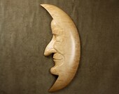 A wood carving of a Moon Man gift A Man in the Moon wood sculpture Mothers Day gift