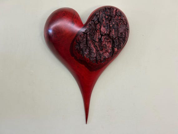Rustic red heart wall hanging present