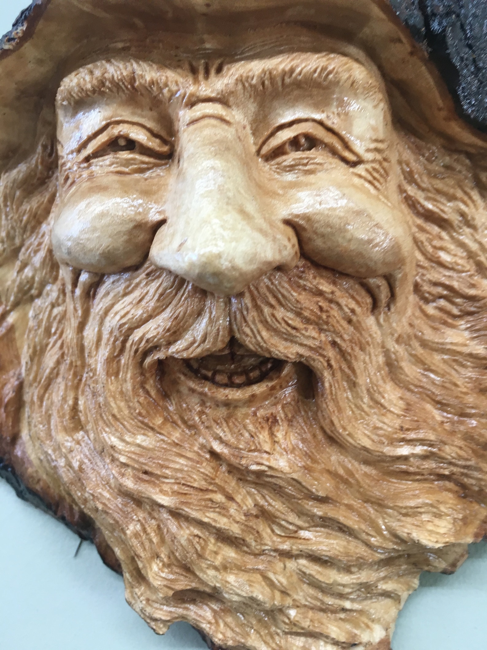 Wood Spirit wood carving Tree Spirit Wooden old man face Etsy
