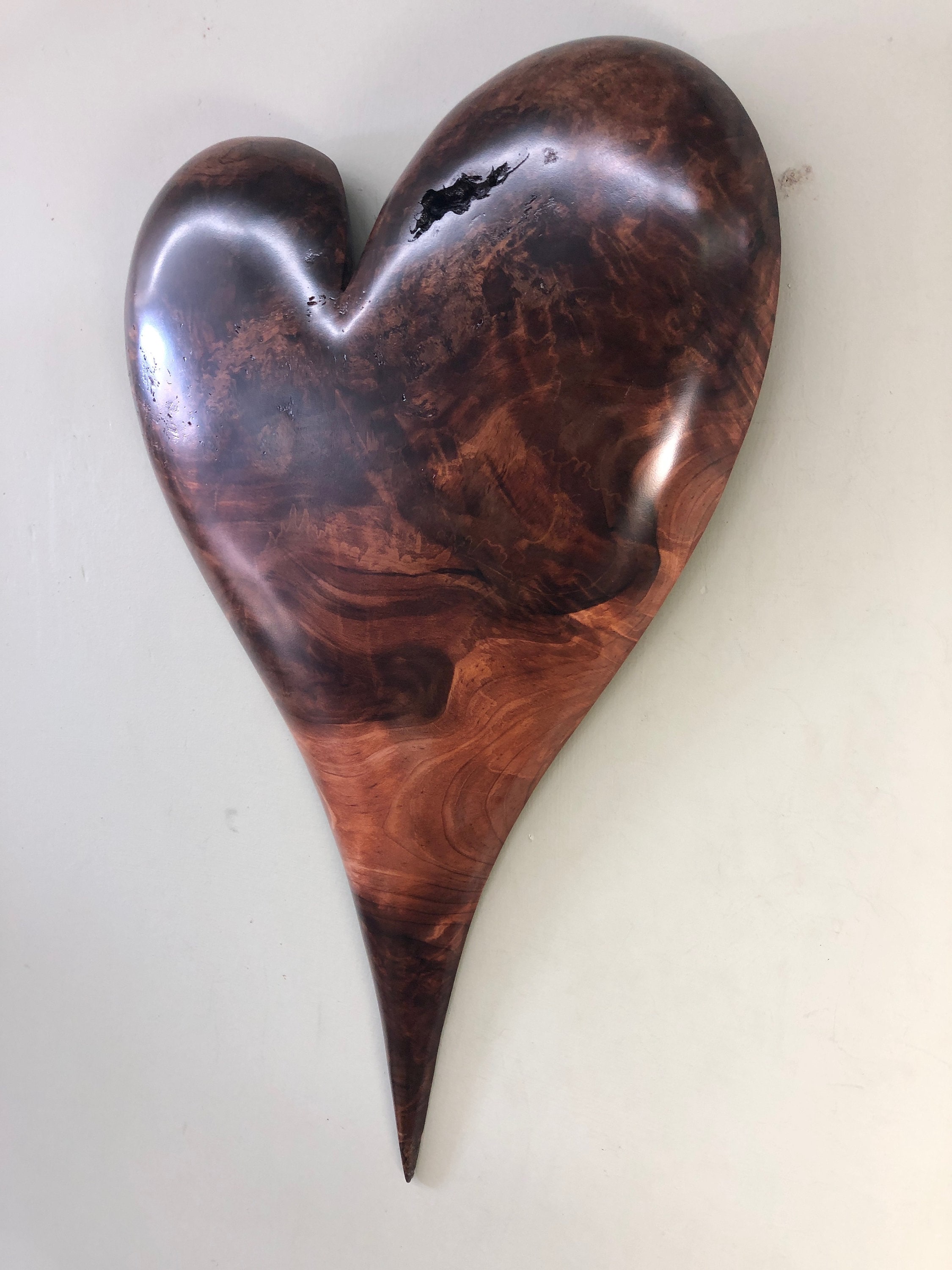5th wood Wedding Anniversary gift present wall heart art