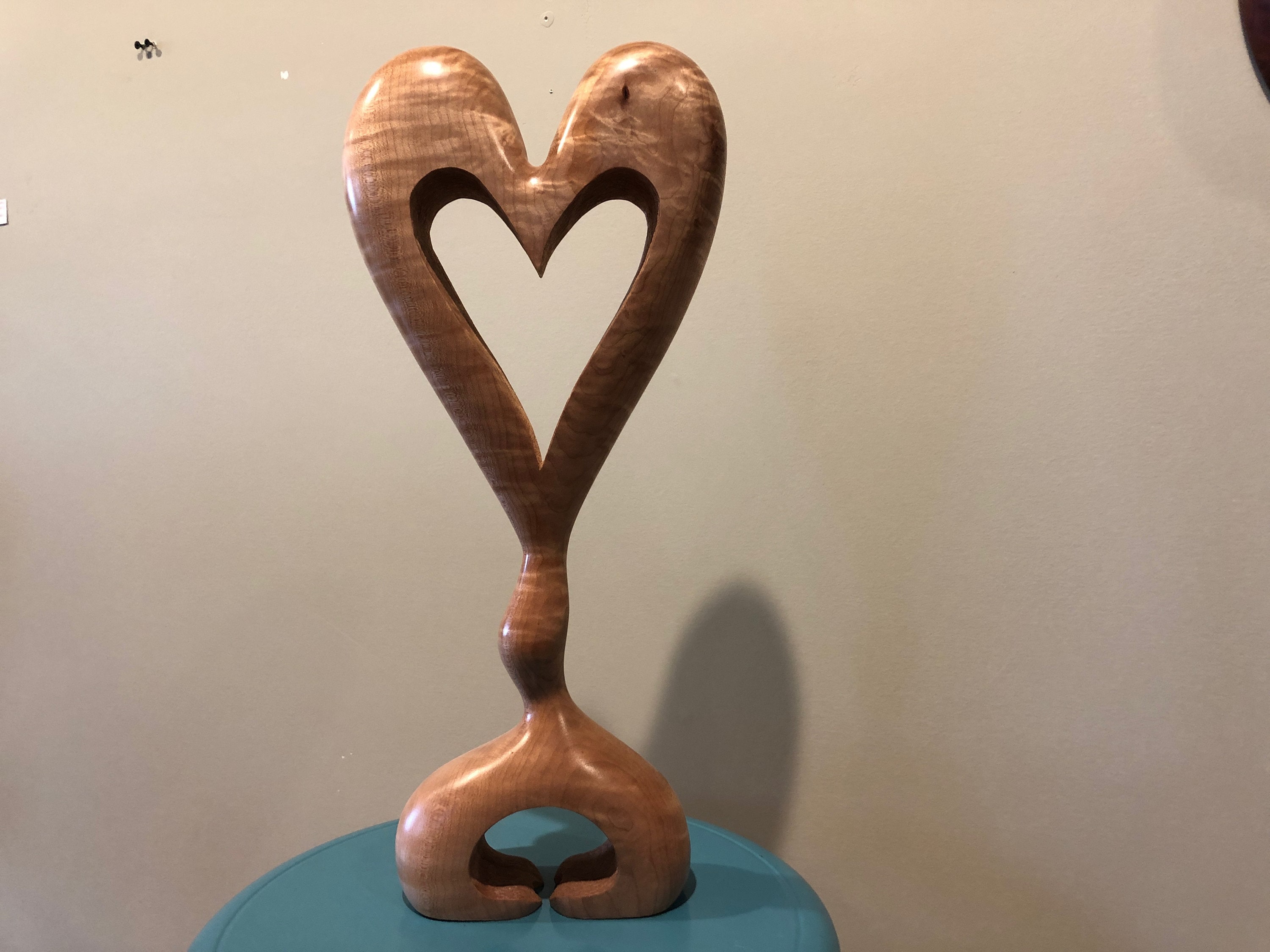 Wood Love Heart Hand Carved Heart solid Wood Love Heart Carving Wall  Hanging Wooden Heart Wooden Wedding Present Wood Anniversary -   Singapore