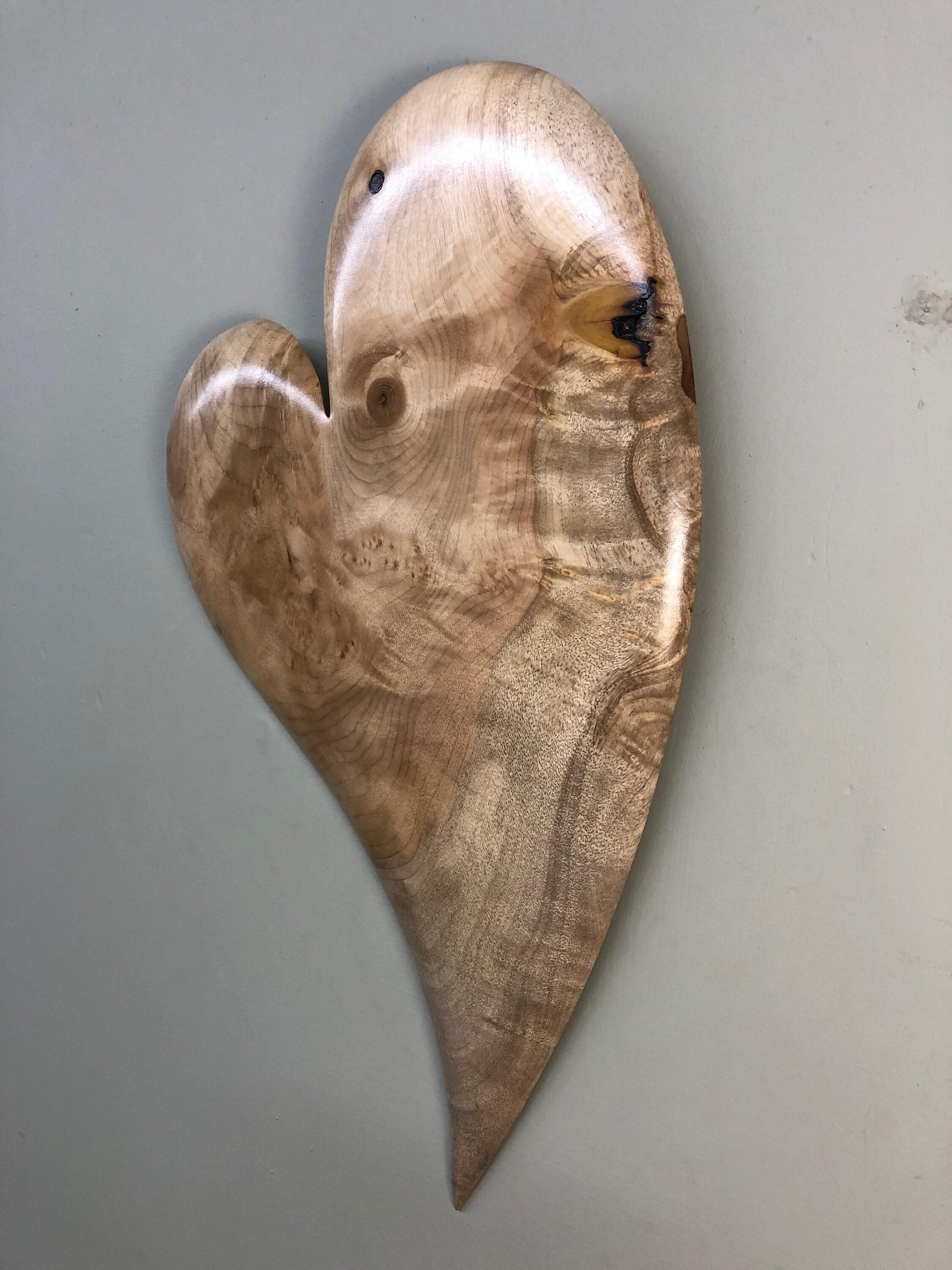 Myrtle wood wooden wall heart art unique Christmas gift present
