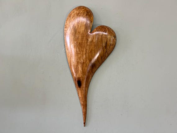 Hand Carved Maple 3D Heart Wall Art | 50th Anniversary Gift | Handmade Wall Sculpture Home Decor
