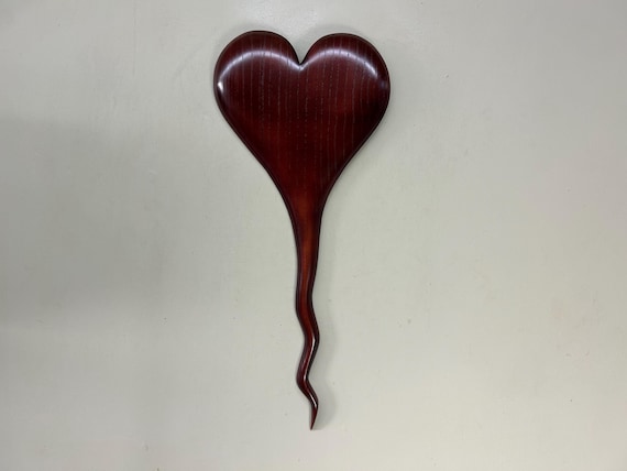 Red dyed Myrtle wood wall heart