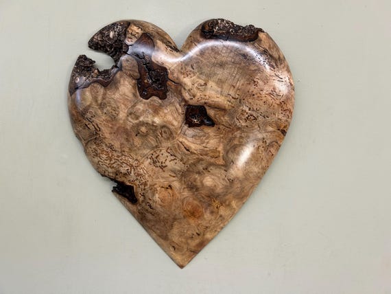 Wood heart wall hanging art gift present
