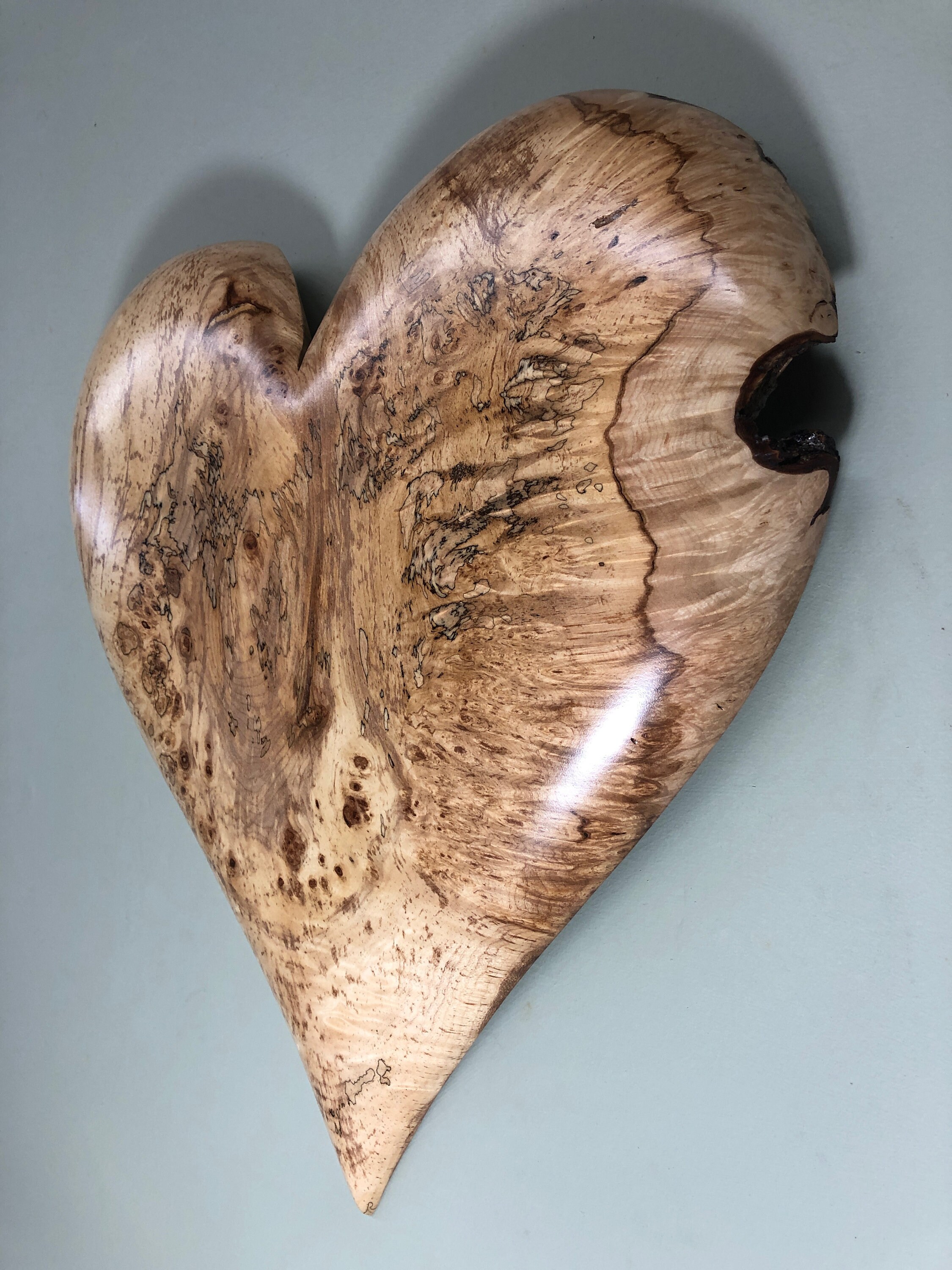 Valentine personalized wooden heart wood carving gift present