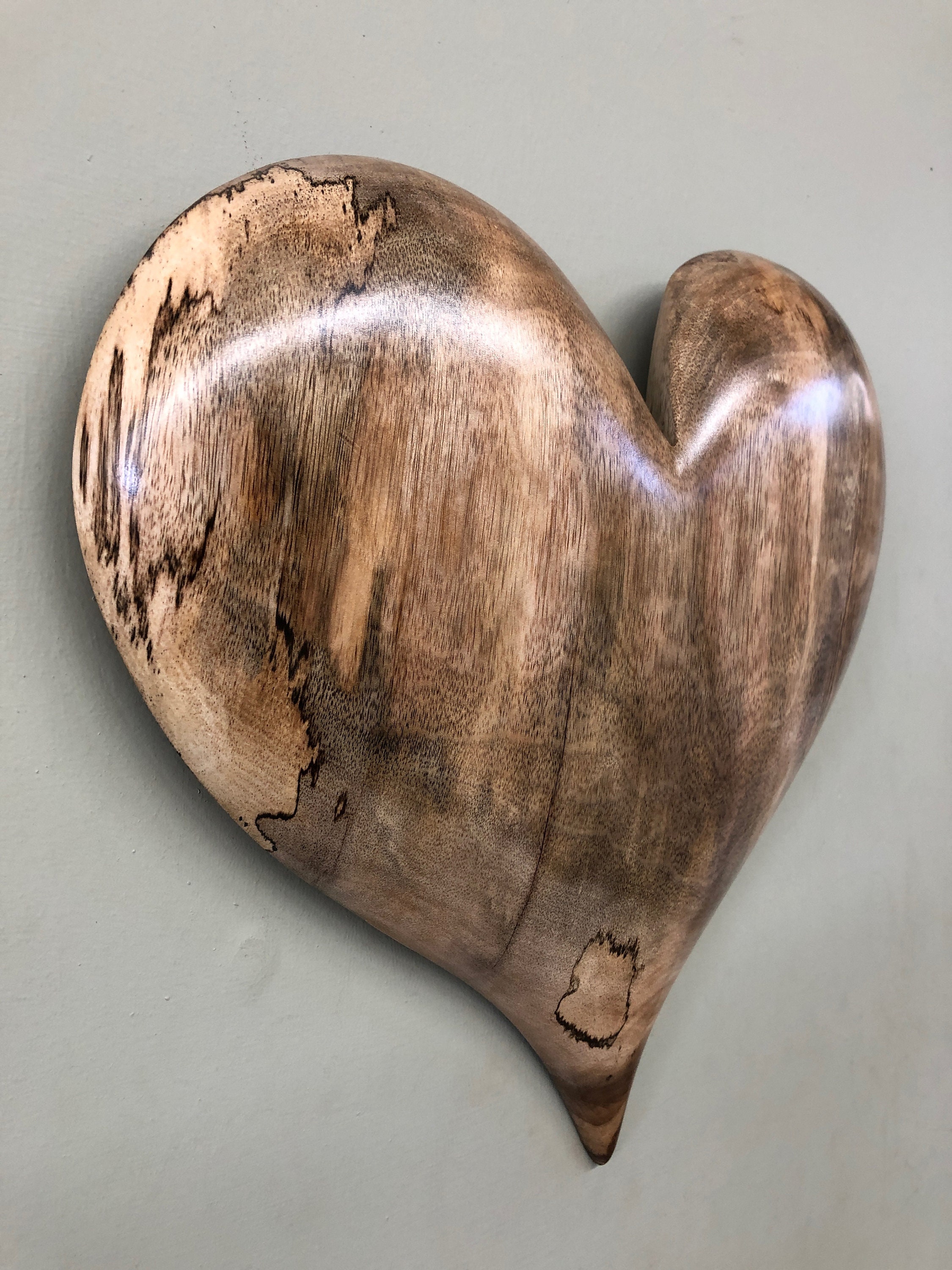 wood carving wall heart