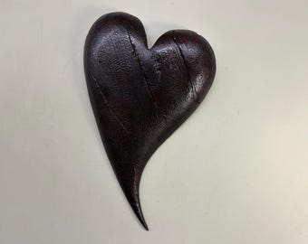 Burned Alder wood wall heart hanging art