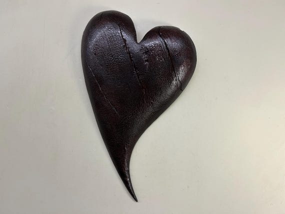 Burned Alder wood wall heart hanging art