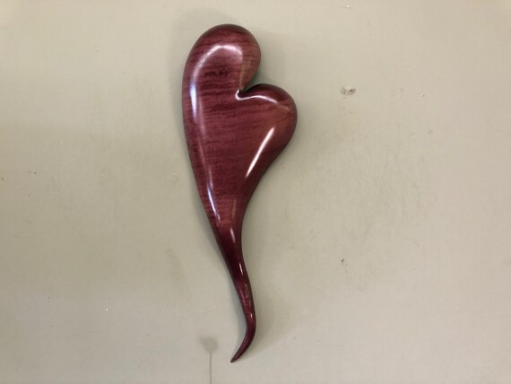 Purple wood wall heart Wedding gift present