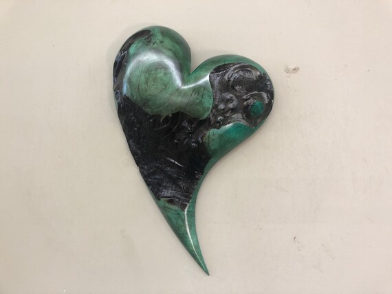 Wedding green heart wall art gift present idea