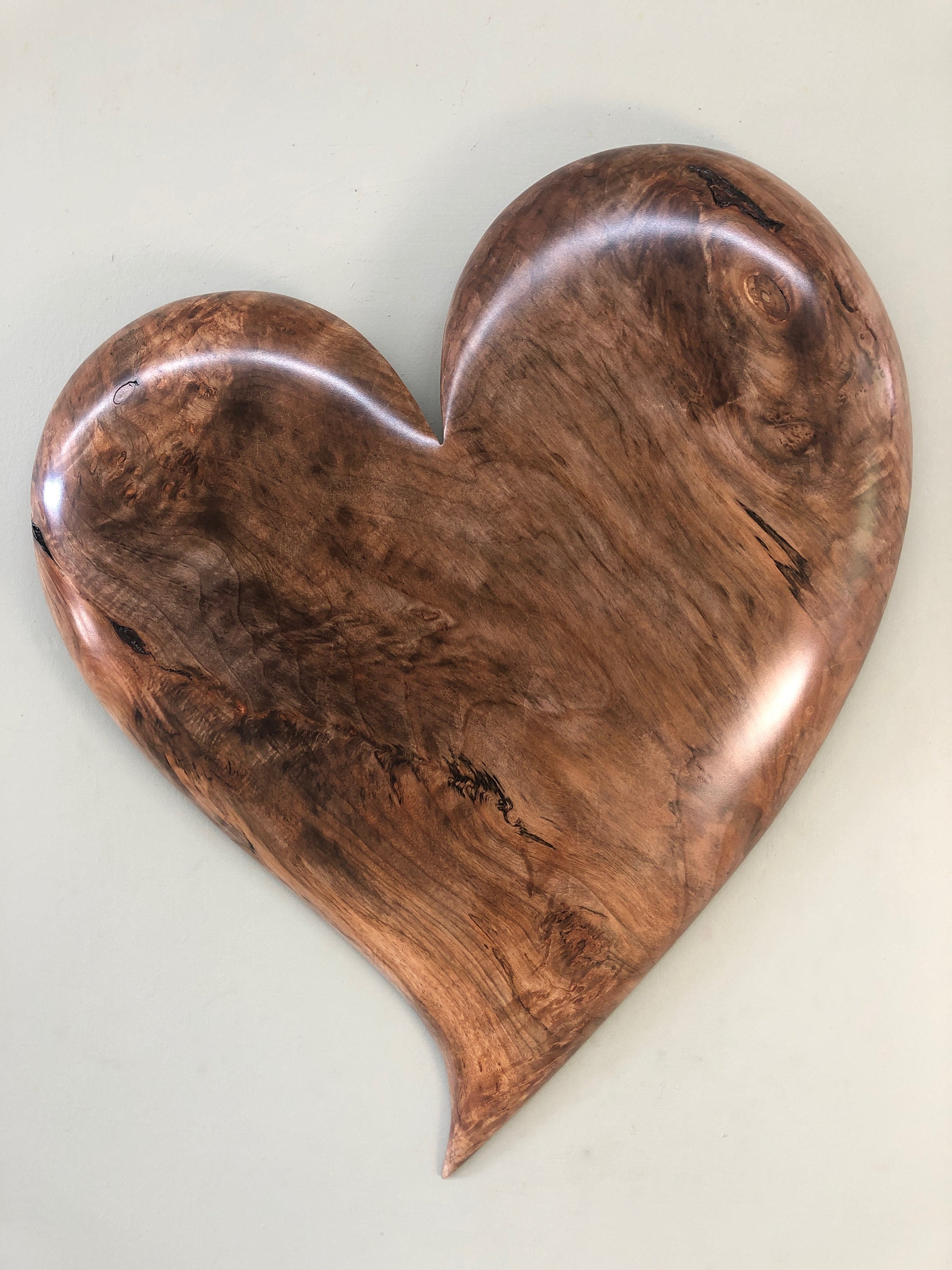 Personalized 50th Anniversary wooden heart wood carving gift present