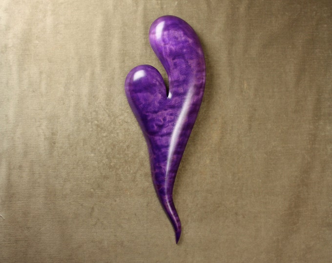 Purple Heart Wood Carving, 5th Wood Wedding Anniversary Present, A