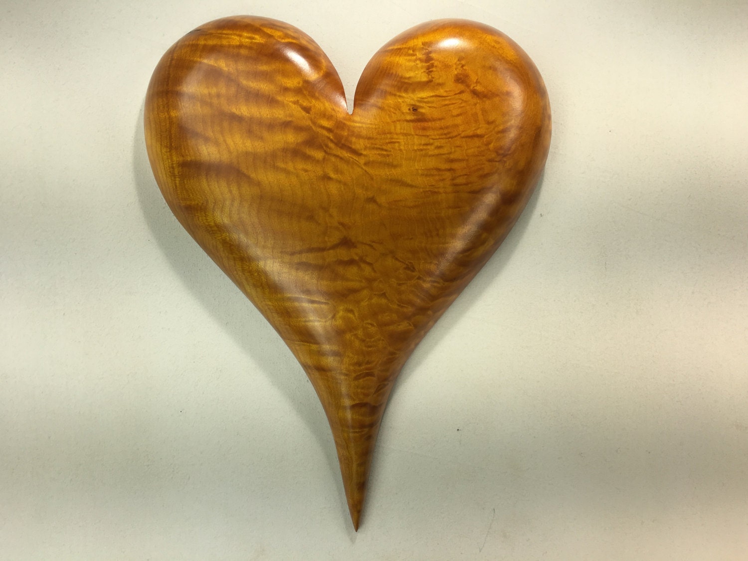 Yellow personalized wood Heart Wedding gift wood carving presents
