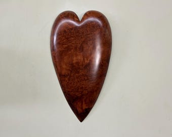 Redwood wooden heart wall hanging