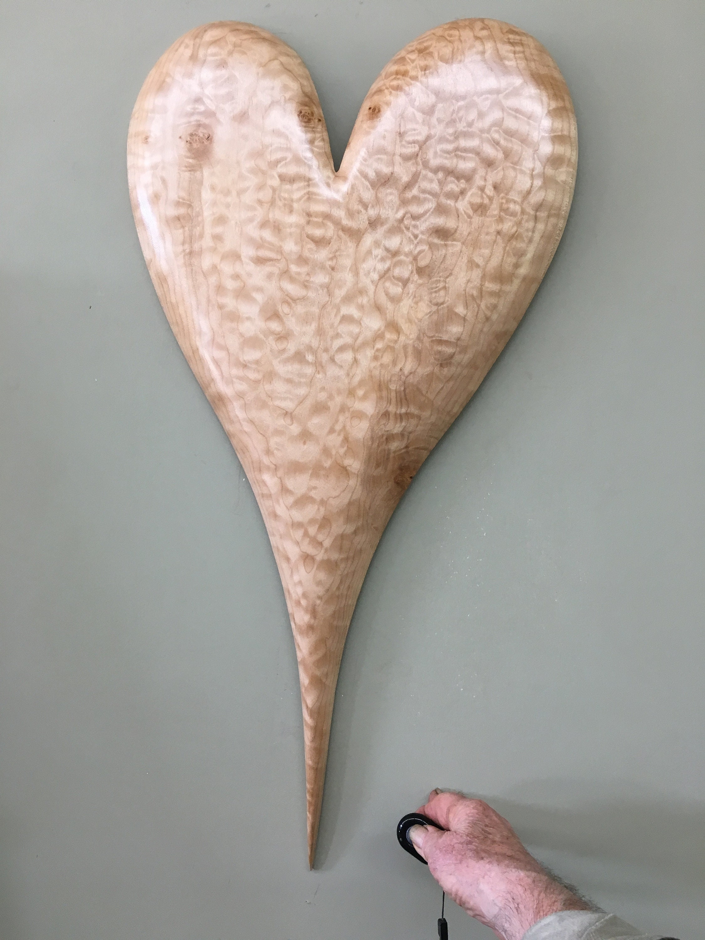 Wooden Heart art wood carving wall hanging Anniversary gift present