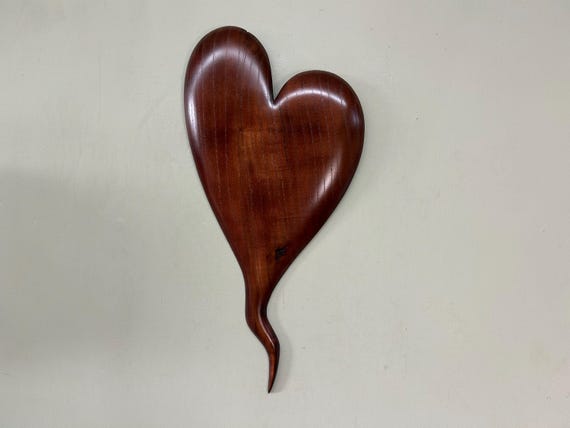 Red dyed Myrtle wood wall heart