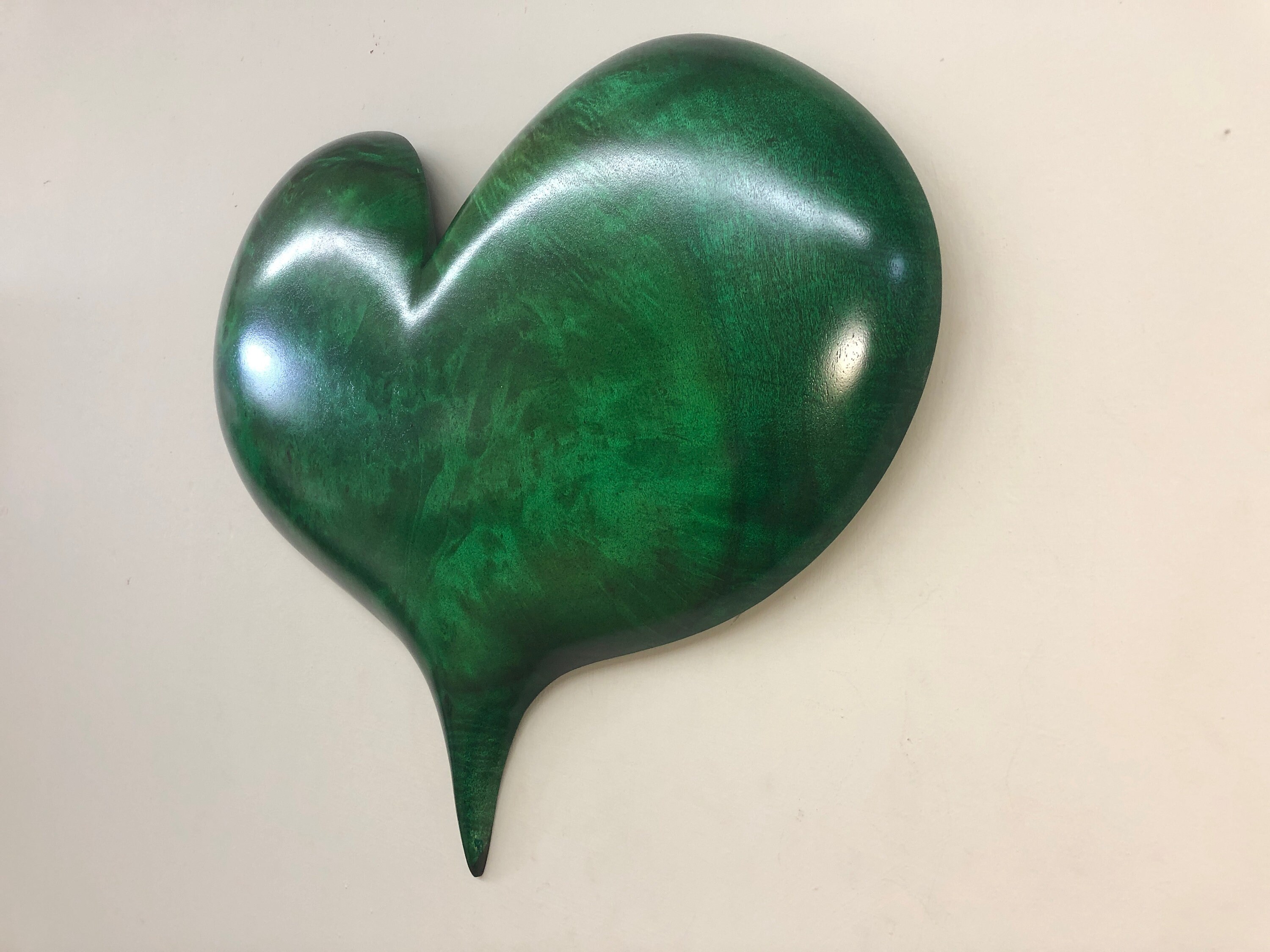 Heart Art Wood Carving Green Home Wall Decor 5th Wedding Anniversary Gift Present