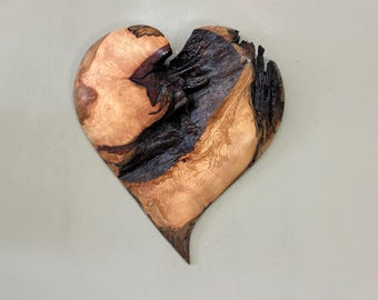 Hand Carved Heart Wall Art | Wedding Gift | Rustic Home Decor | Handmade Heart Sculpture
