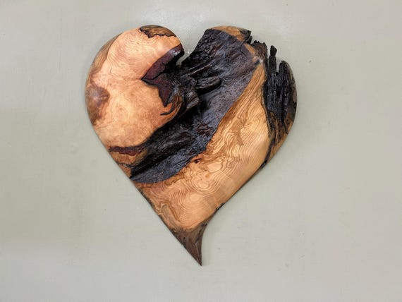Hand Carved Heart Wall Art | Wedding Gift | Rustic Home Decor | Handmade Heart Sculpture