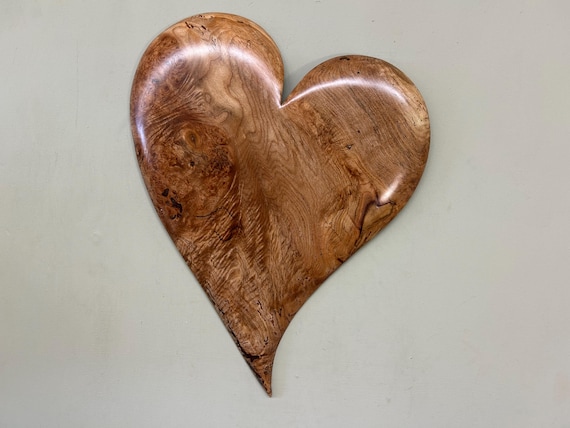 Maple wood wall heart 5th Anniversary gift present