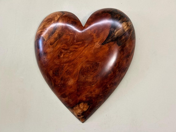 Redwood Heart Wall Art – Hand Carved Spalted Wood Sculpture
