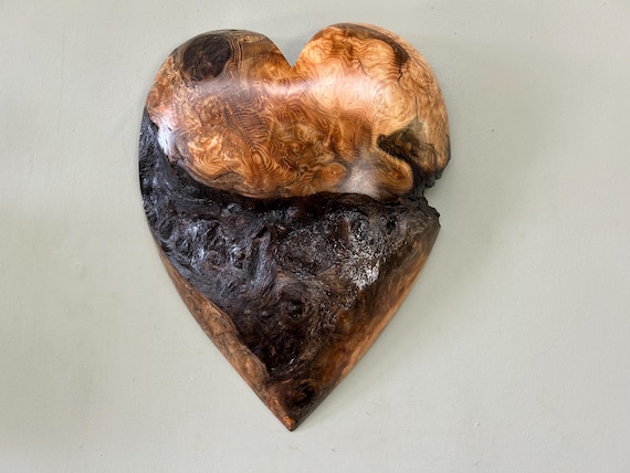 Fir Gnarl Heart Wall Art – Hand Carved Rustic Wood Gift