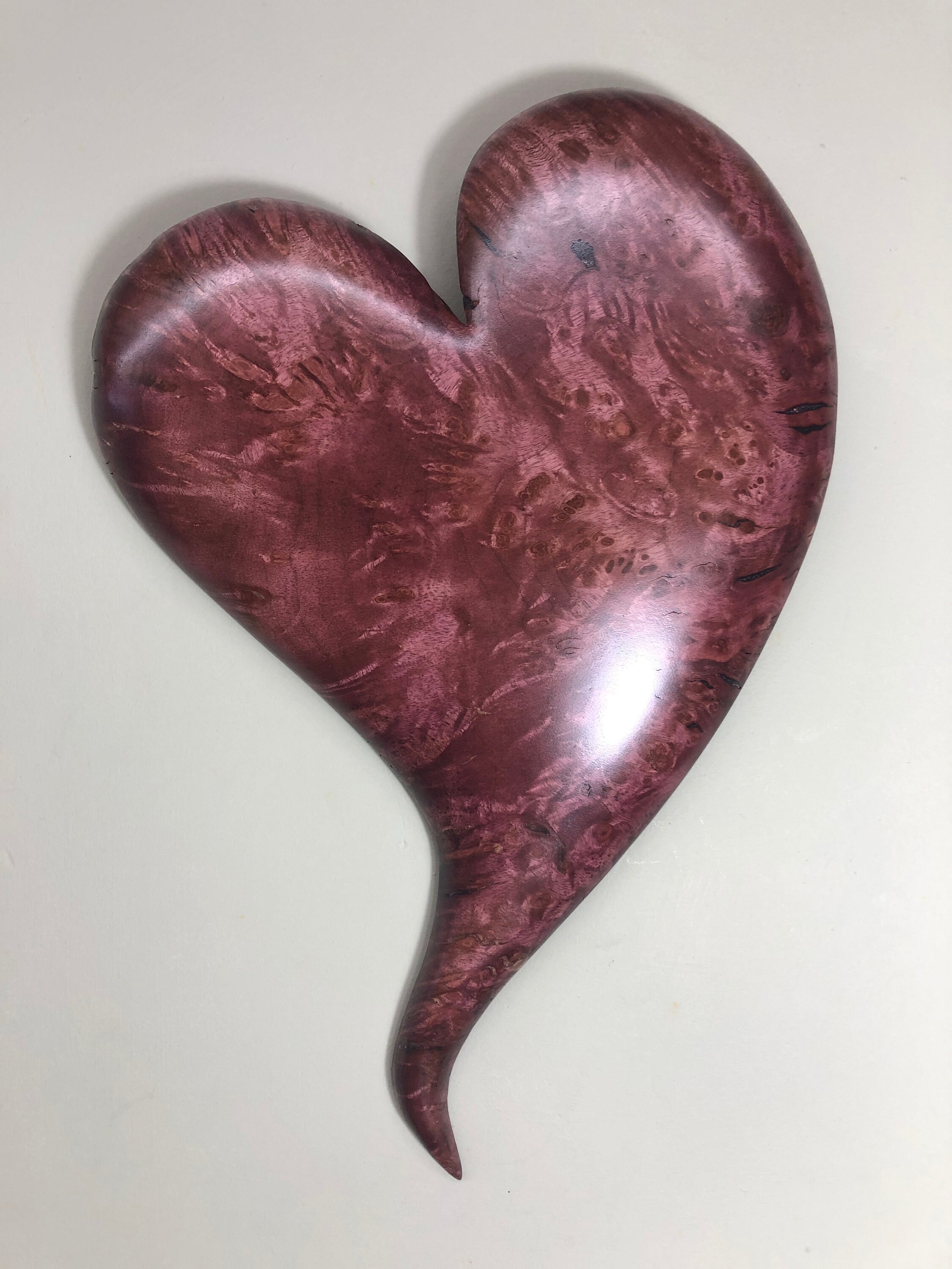 Purple wood heart Personalized Valentine's Day Wood Carving gift