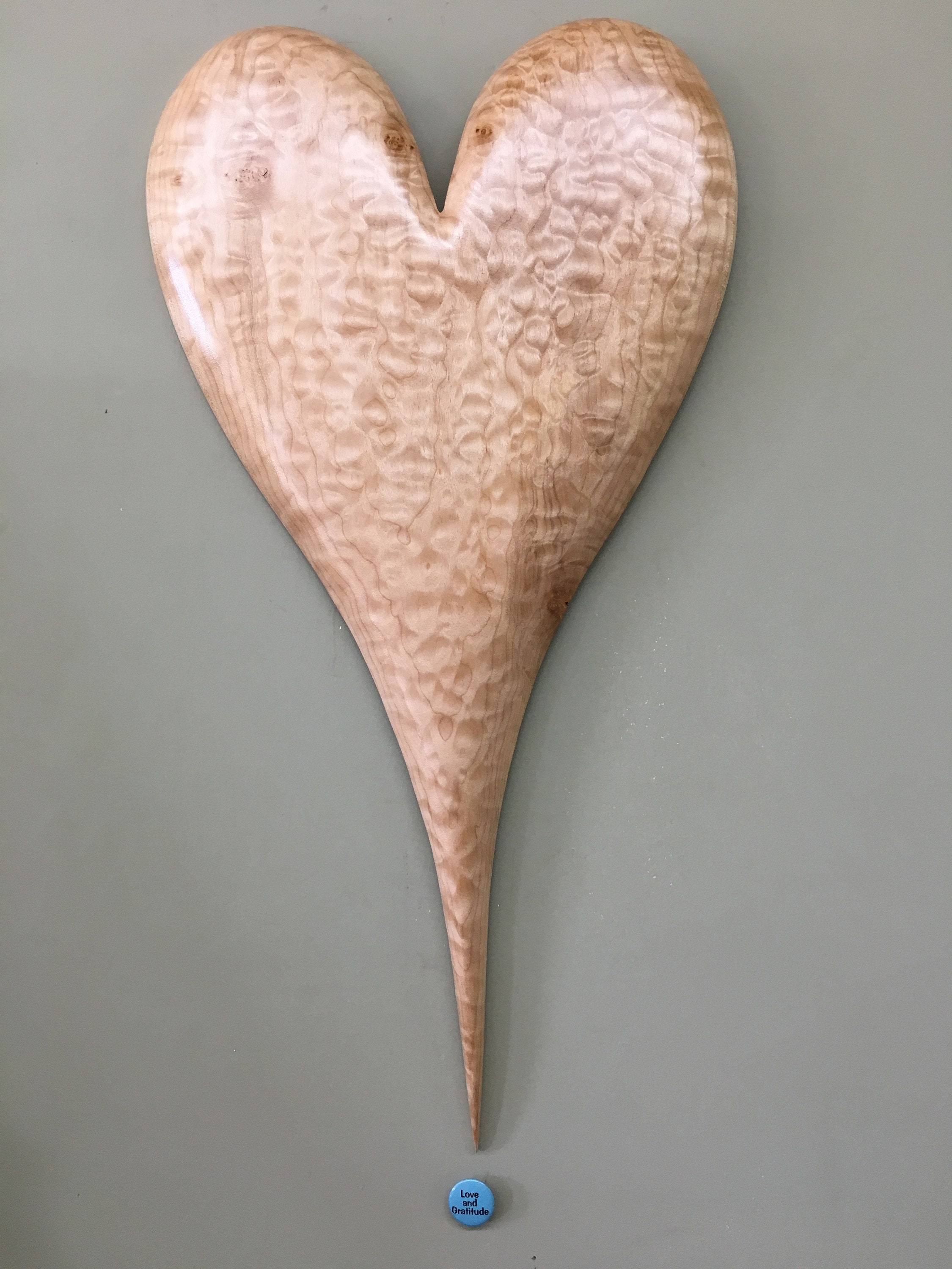 Wooden Heart art wood carving wall hanging Anniversary