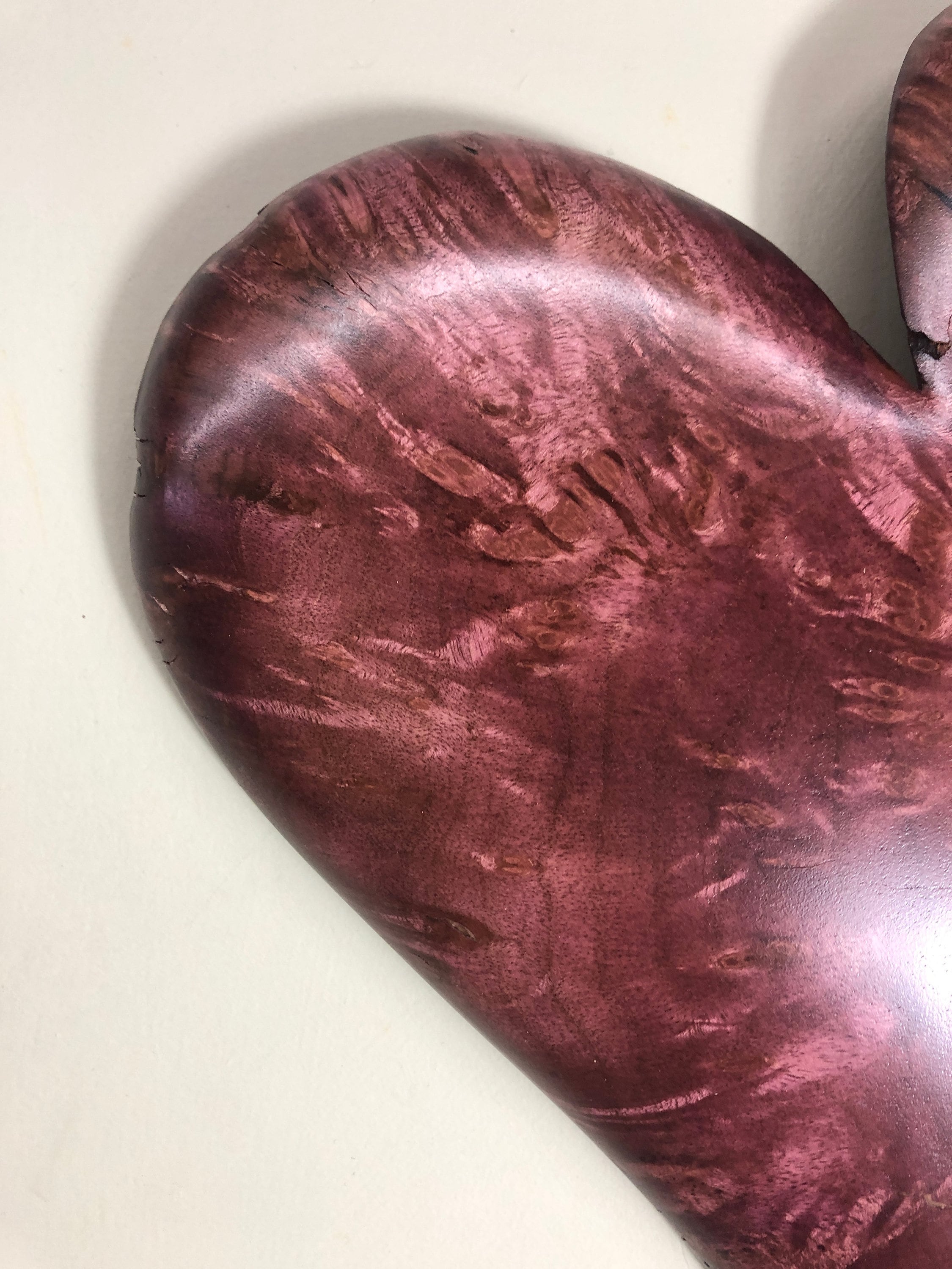 Purple wood heart Personalized Valentine's Day Wood Carving gift