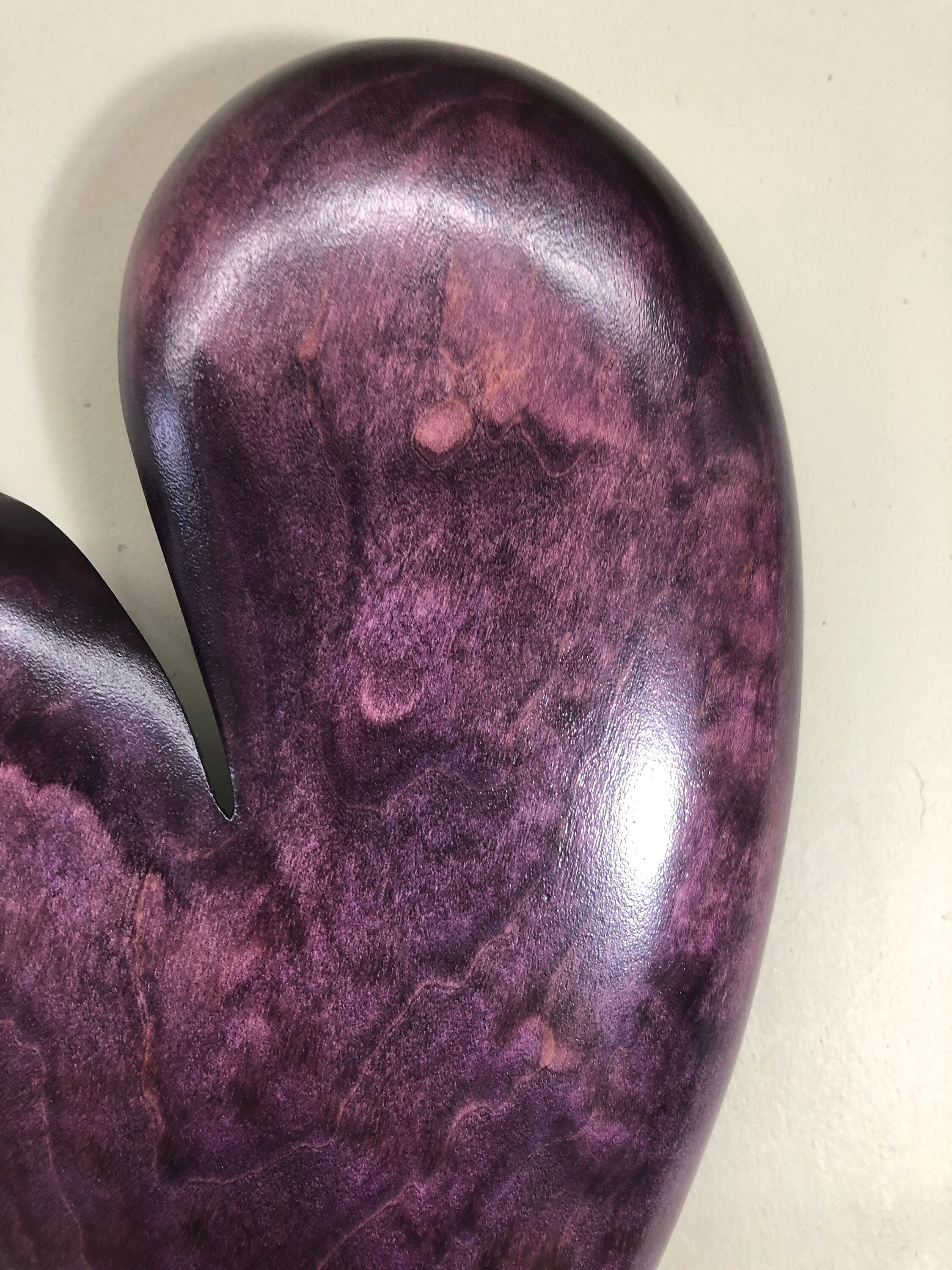 Purple wood heart Personalized best present ever Wood Carving gift