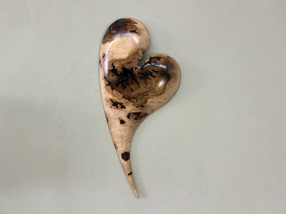 Oak wood wall heart art gift present