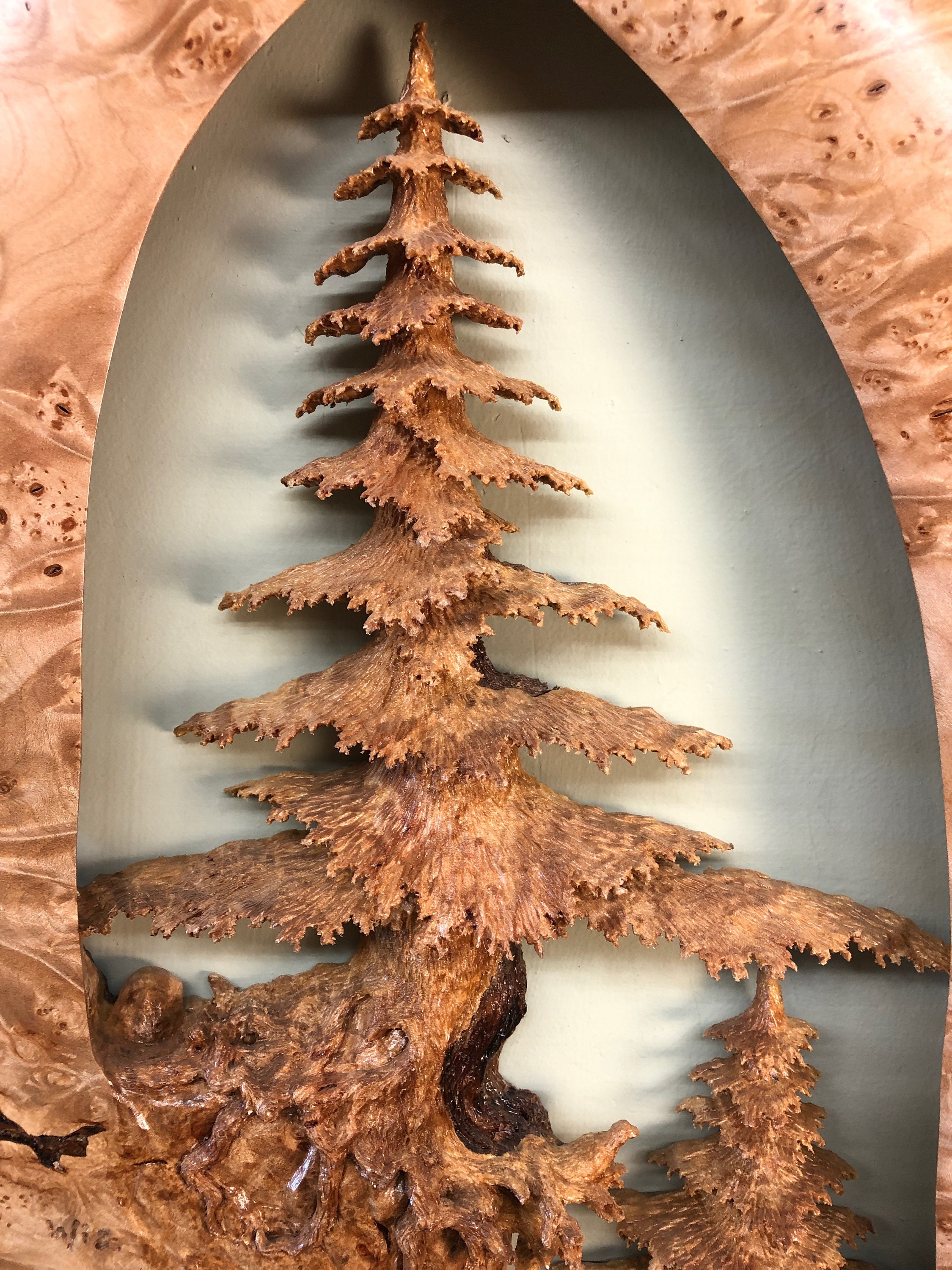 Tree wood carving wall sculpture 50th anniversary gift present