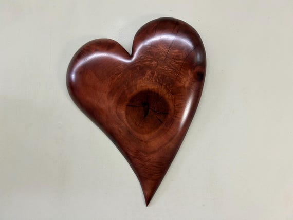 Brown dyed Myrtle wood wall heart