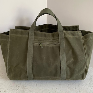 Waxed Canvas Tote Bag Olive