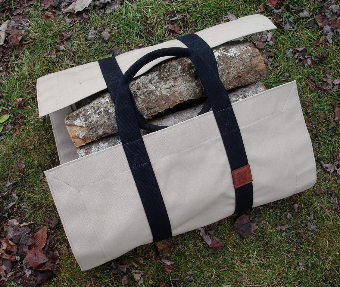 Firewood Carrier Canvas Firewood Bag Wood Carrier Gift Etsy