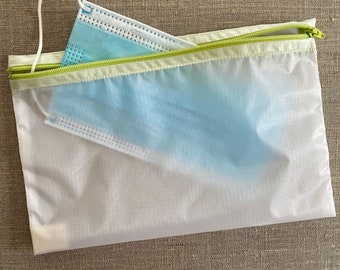 Mask Pouch, Lightweight Nylon Zip pouch, Water Resistant Toiletry Bag