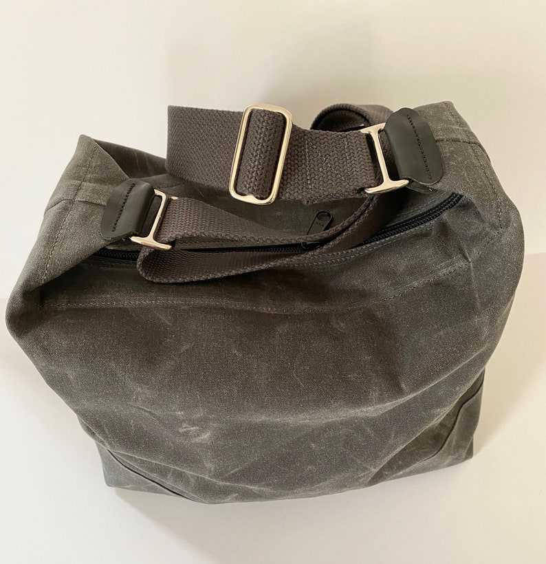 Waxed Canvas Crossbody Bag Etsy